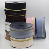 5 meters 60mm prefolded Elastic Gros Grain with Lurex Stripe #ELA3603 - ACCESSOIRES LEDUC BV